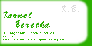 kornel beretka business card