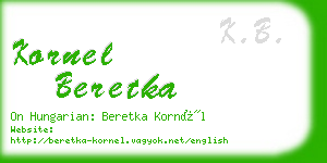 kornel beretka business card